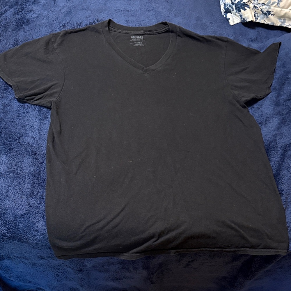 Gildan Men's Classic Black V-Neck Tee